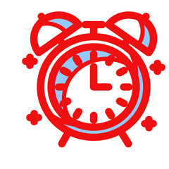 red alarm clock icon for web and app