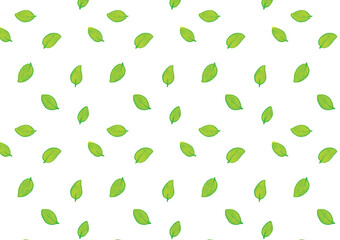 緑色の葉っぱのシームレスパターンイラスト