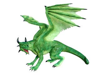 Obraz premium 3D Rendering Fairy Tale Dragon on White