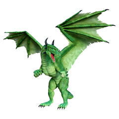 Obraz premium 3D renderowania Bajkowy smok na białym tle