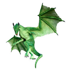 Obraz premium 3D renderowania Bajkowy smok na białym tle