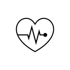 Heart Rate icon Design Element isolated on white background