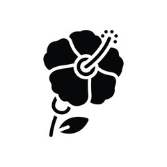 Black solid icon for hibiscus