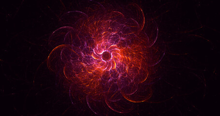 3D rendering abstract multicolor fractal light background