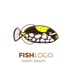 Cute fish vector illustration icons set. Tropical fish, sea fish, aquarium fish