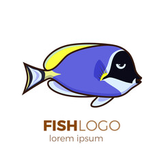 Cute fish vector illustration icons set. Tropical fish, sea fish, aquarium fish