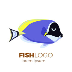Cute fish vector illustration icons set. Tropical fish, sea fish, aquarium fish