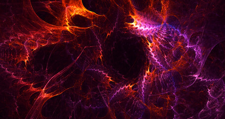 3D rendering abstract multicolor fractal light background