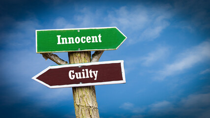 Street Sign Innocent versus Guilty