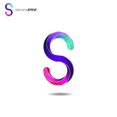Letter S, Colorful Initials letter