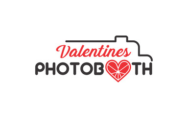 Valentines Day photobooth promo with white background