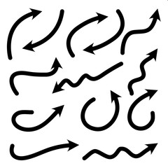 Set of hand drawn arrows doodle design elements Premium Vector
