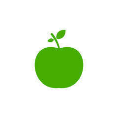 green apple icon vector isolated white