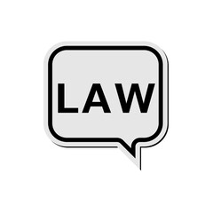 Law sign isolated on white background