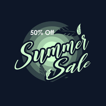 Dark Green Banner Ads Summer Sale Discount