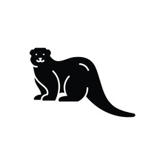 Black solid icon for otter