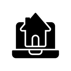 Work at home during an outbreak of the COVID-19 virus. Coronavirus quarantine preventive measures. glyph style icon. EPS 10