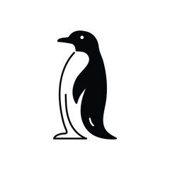 Black solid icon for penguin