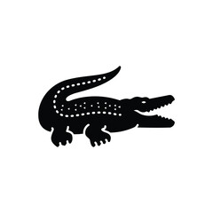 Black solid icon for crocodile