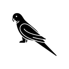 Black solid icon for parrot
