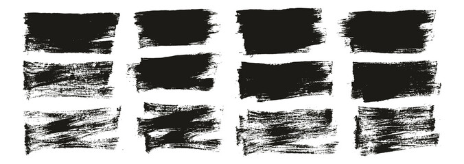 Flat Paint Brush Thin Short Background High Detail Abstract Vector Background Set 