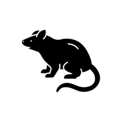 Black solid icon for rat
