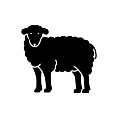 Black solid icon for sheep
