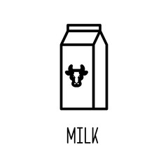 Milk package line icon. Vector illustration