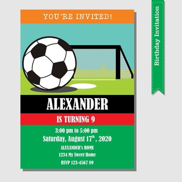 Soccer Birthday Invitation Card