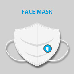 White Medical Face Mask and Virus Protection Mask Vector. 