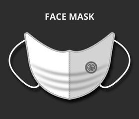 Medical-Surgical Face Mask or Virus Protection Mask and Dust Protection Mask Vector.  