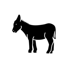 Black solid icon for donkey
