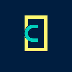 logotype Letter C isolated in rechtangle symbol vector design logo illustration graphic icon