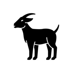 Black solid icon for goat
