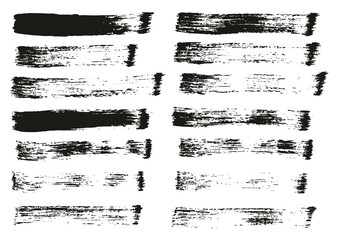 Flat Paint Brush Thin Straight Lines High Detail Abstract Vector Background Set 