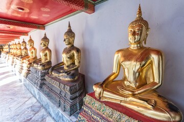 Buddhist temple, Wat Pho temple in Bangkok Thailand