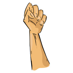 Fist hand icon. Vector illustration fist. Fist up hand drawn..