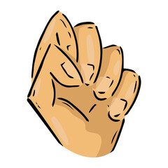 Obraz premium Fist hand icon. Vector illustration fist. Fist up hand drawn..