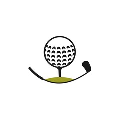 golf balls and clubs vector design template illustration