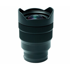 A modern photo zoom lens from the side