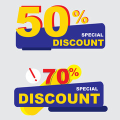 Special price offer signs. Banner badge, various colors. Sales discount icon. Gradient banner. Price tag. Vector