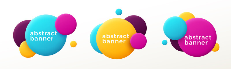 Set of modern abstract graphic elements. Flowing fluid shape banners. Vector illustration. © jack1e