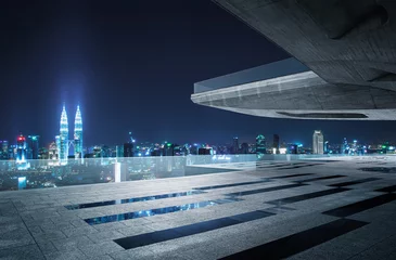 Crédence de cuisine en verre imprimé Kuala Lumpur Modern architecture with city skyline. 3D Rendering