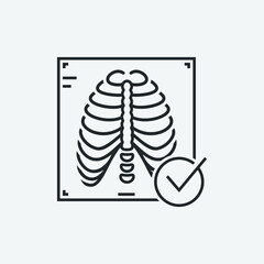 Chest scan vector icon illustration sign