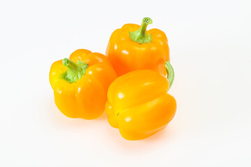 Yellow Bell pepper with leaves
