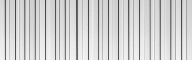 Panorama of White corrugated metal texture surface or galvanize steel background.
