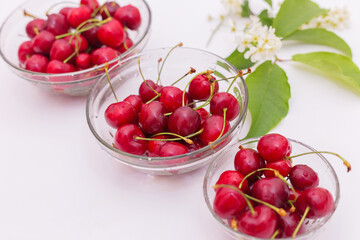 fresh cherries in a bowl