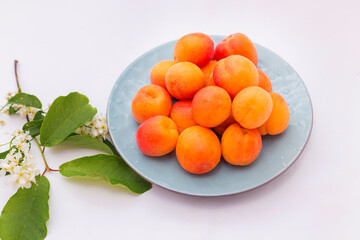 apricots with leaves