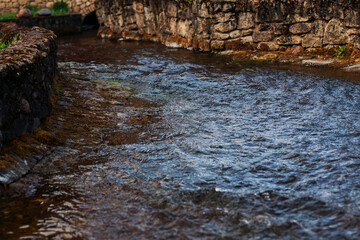 water flowing over rocks