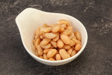 White beans kidney in the bowl